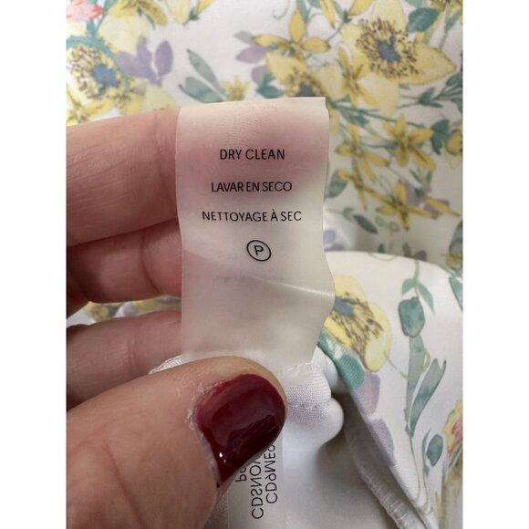 Calvin Klein Sheath Scuba Dress Size 4 White Yellow Floral Work Career Event - Picture 6 of 8